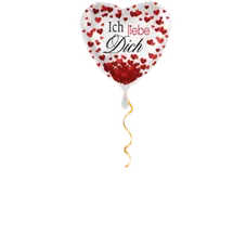 Ich Liebe Dich rote Herzen Ballon - 43cm