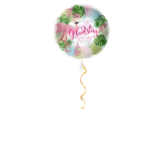 Zum Geburtstag alles Liebe Flamingo Ballon - 43cm