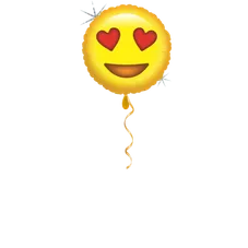 Verliebter Smiley Ballon - 43cm