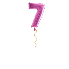 Zahl 7 Pink Ballon - 66cm