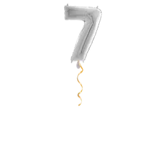Zahl 7 Silber Ballon - 66cm