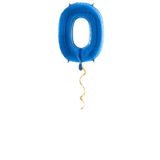 Zahl 0 Blau Ballon - 66cm