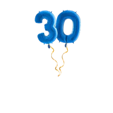 Chiffre 30 bleu Set de ballons 66 cm