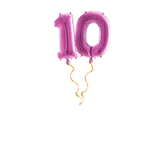 Chiffre 10 rose Set de ballons 66 cm