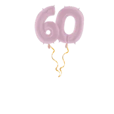 Zahl 60 Pastellrosa Ballon-Set 66 cm 