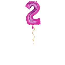 Zahl 2 Pink Ballon - 66cm