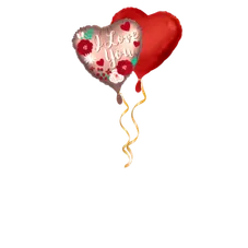 Love You mit Rosen Ballon-Set