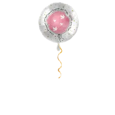 Taufe Glück Rosa Ballon - 43 cm