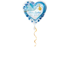 Alles Liebe zur Geburt blau Ballon - 43cm