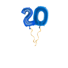 Chiffre 20 bleu Set de ballons 66 cm