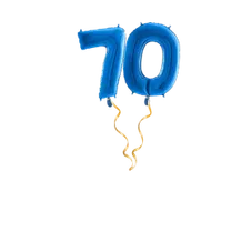 Zahl 70 Blau Ballon-Set 66 cm