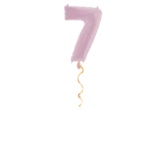 Zahl 7 Pastellrosa Ballon - 66cm