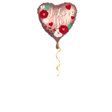 Love You mit Rosen Ballon - 43 cm