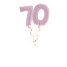 Zahl 70 Pastellrosa Ballon-Set 66 cm