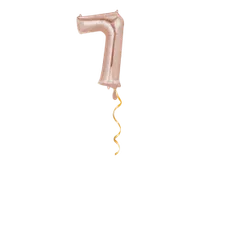 Zahl 7 Rosegold Ballon - 66cm