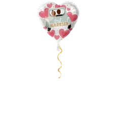 Just Married Herz mit Auto Ballon - 43 cm