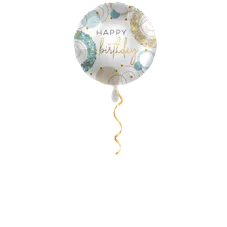 Happy Birthday blau/gold Ballon - 43cm
