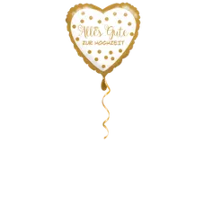 Alles Gute zur Hochzeit goldene Punkte Ballon - 43cm