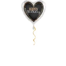 Happy Birthday Herz elegant Ballon - 43cm