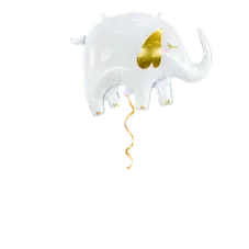 Elefant weiss/gold Ballon - 61 cm