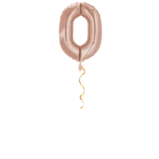 Zahl 0 Rosegold Ballon - 66cm