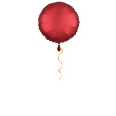 Rund rot/satin Ballon - 43cm