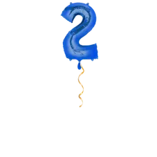 Zahl 2 Blau Ballon - 66cm