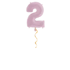 Zahl 2 Pastellrosa Ballon - 66cm