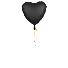 Herz schwarz satin klein Ballon - 43cm