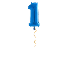 Zahl 1 Blau Ballon - 66cm
