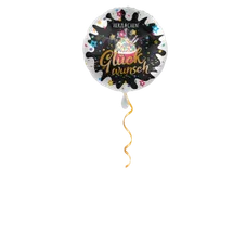 Herzlichen Glückwunsch Cupcake Satin Ballon - 43cm