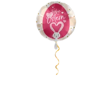Frohe Ostern Hase mit Herz Ballon - 43cm