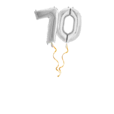 Zahl 70 Silber Ballon-Set 66 cm 
