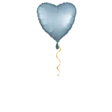 Herz Pastel Blau Ballon klein - 43cm