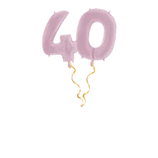 Zahl 40 Pastellrosa Ballon-Set 66 cm 