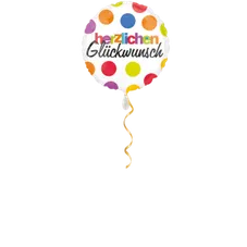 Herzlichen Glückwunsch mit Punkten Ballon - 43cm