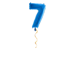 Zahl 7 Blau Ballon - 66cm