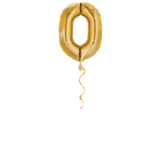 Zahl 0 Gold Ballon - 66cm