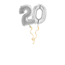Chiffre 20 Argent Set de ballons 66 cm
