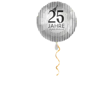 Herzlichen Glückwunsch silber Zahl 25 Ballon - 43cm