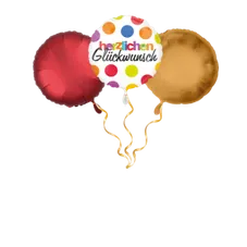 Herzlichen Glückwunsch mit Punkten Ballon-Set