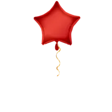 Stern rot klein Ballon - 43cm
