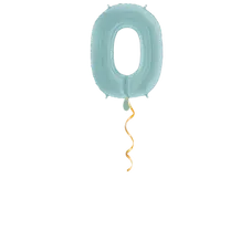 Zahl 0 Pastellblau Ballon - 66cm