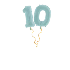 Zahl 10 Pastellblau Ballon-Set 66 cm