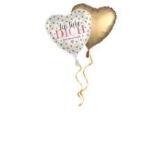 Ich liebe dich goldene Herzen Ballon-Set