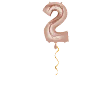Zahl 2 Rosegold Ballon - 66cm