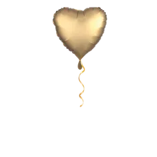 Herz gold satin klein Ballon - 43cm