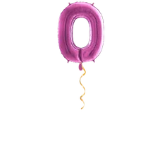 Zahl 0 Pink Ballon - 66cm