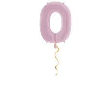 Zahl 0 Pastellrosa Ballon - 66cm