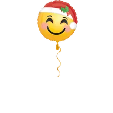 Weihnachtlicher Smiley Ballon - 43cm